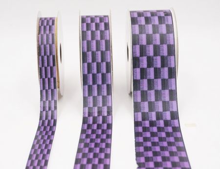 Фіолетовий та Чорний Клітинчатий Тканинний Риббон Набір_AI